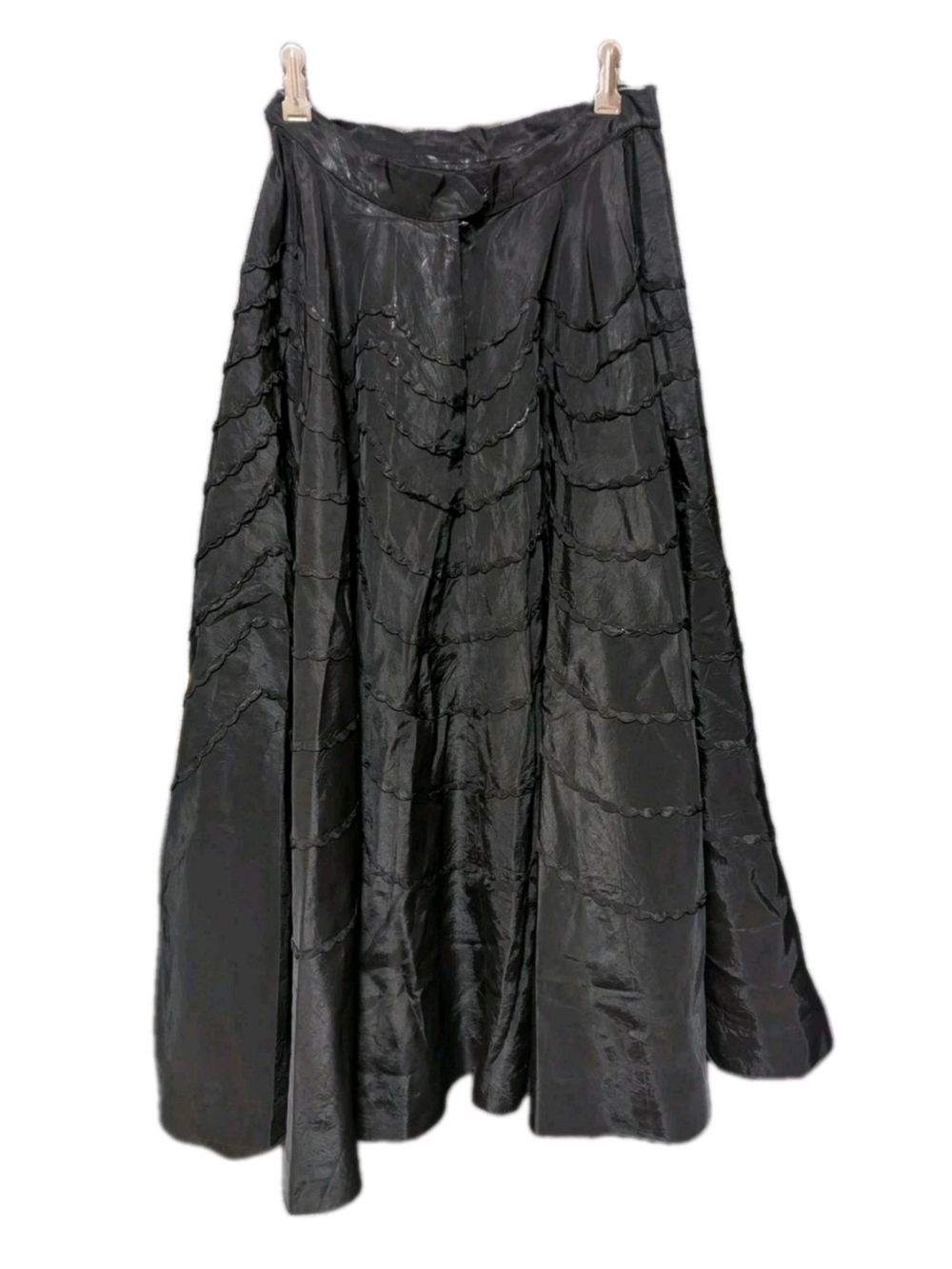 50s Rockabilly Swing Taffeta Black Skirt by "A New Dee Frock New York"